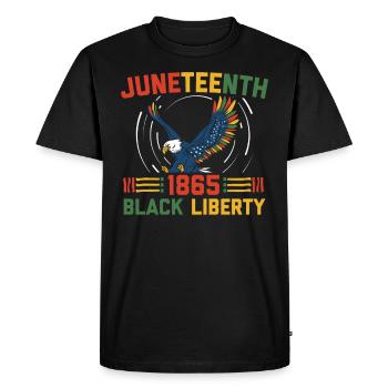Juneteenth 1865 Black Liberty Melanated - Men's Premium Organic T-Shirt - black - Front - Nico (187cm)