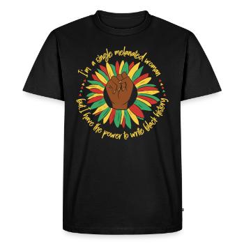 I am a single melanized woman, - Men's Premium Organic T-Shirt - black - Front - Nico (187cm)
