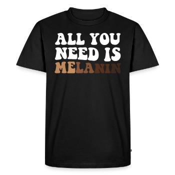 All You Need Is Melanin Proud Black Melanated - Men's Premium Organic T-Shirt - black - Front - Nico (187cm)