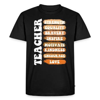 Teacher Strength Equality Pride Melanated - Men's Premium Organic T-Shirt - black - Front - Nico (187cm)