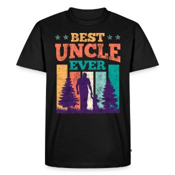 Best Uncle ever Uncle - Men's Premium Organic T-Shirt - black - Front - Nico (187cm)
