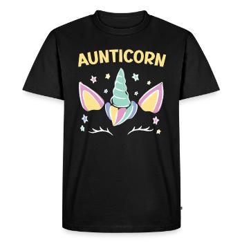 Tante Licorne Tante Conte de fées Super tante - T-shirt Premium bio Homme - noir - Devant - Nico (187cm)