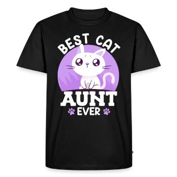 Dear Cats Aunt Best Aunt in the World - Men's Premium Organic T-Shirt - black - Front - Nico (187cm)