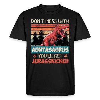 Ne plaisante pas avec tante tante dinosaure tante - T-shirt Premium bio Homme - noir - Devant - Nico (187cm)