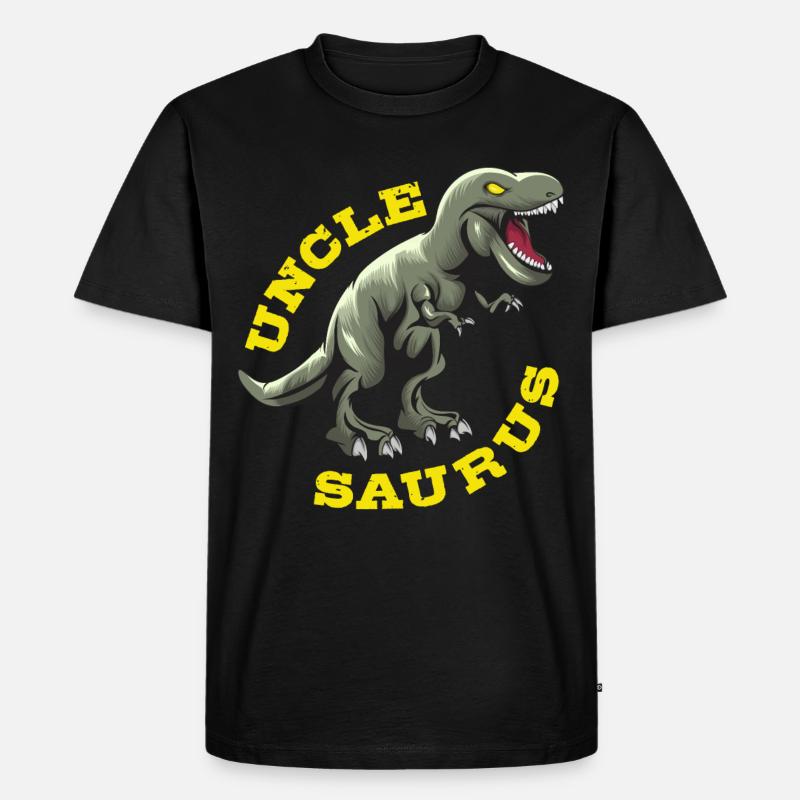 Onkel Saurus - Männer Premium Bio T-Shirt - Schwarz