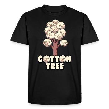 Adorable Cotton Tree Animals Fluffy Sheep Earth - Men's Premium Organic T-Shirt - black - Front - Nico (187cm)