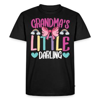 Grandma's Little Darling Kiddie Ribbon Hearts - Men's Premium Organic T-Shirt - black - Front - Nico (187cm)