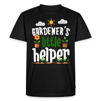 Planter des pots de fleurs du petit assistant du jardinier - T-shirt Premium bio Homme - noir - Devant - Nico (187cm)