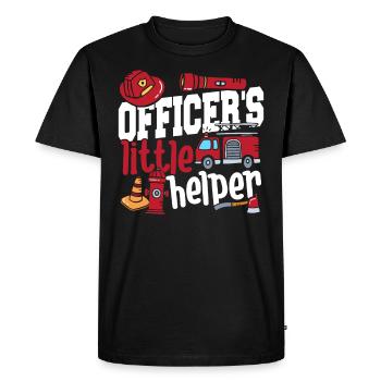 Camion de pompiers de la petite aide de l’officier - T-shirt Premium bio Homme - noir - Devant - Nico (187cm)