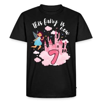 Cette fée est maintenant 7 Magic Castle 7. - T-shirt Premium bio Homme - noir - Devant - Nico (187cm)