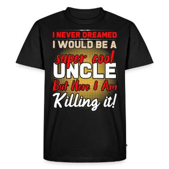 Super cool uncle - Men's Premium Organic T-Shirt - black - Front - Nico (187cm)