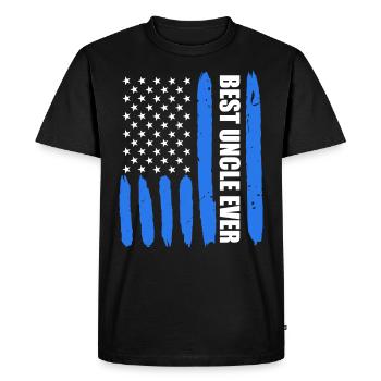 USA Uncle Best Uncle - Men's Premium Organic T-Shirt - black - Front - Nico (187cm)
