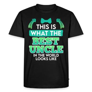 Voici à quoi ressemble le meilleur oncle du monde - T-shirt Premium bio Homme - noir - Devant - Nico (187cm)
