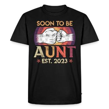 Je vais être une tante 2023 Bientôt tante Meilleure tante - T-shirt Premium bio Homme - noir - Devant - Nico (187cm)