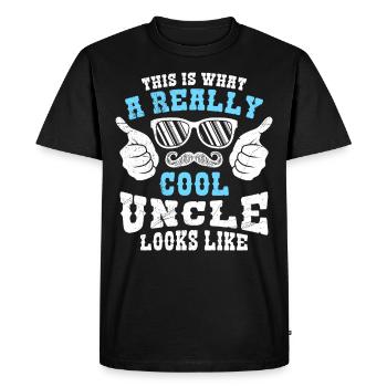 This is what a really cool uncle looks like - Men's Premium Organic T-Shirt - black - Front - Nico (187cm)