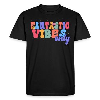 Fantastic Vibes Only Florist Botanical Flower - T-shirt Premium bio Homme - noir - Devant - Nico (187cm)