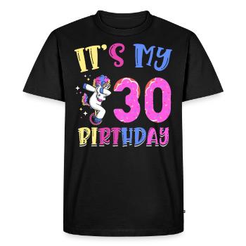 C’est mon 30e anniversaire Dabbing Unicorn Pony - T-shirt Premium bio Homme - noir - Devant - Nico (187cm)