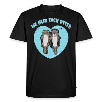 Nous avons besoin de chaque loutre | Chemise d’amoureux de la loutre - T-shirt Premium bio Homme - noir - Devant - Nico (187cm)
