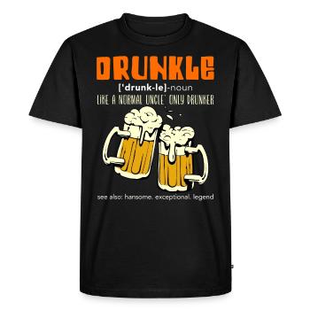 Beer Drinker Uncle Druncle - Men's Premium Organic T-Shirt - black - Front - Nico (187cm)