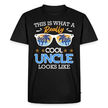 This is what a really cool uncle looks like - Men's Premium Organic T-Shirt - black - Front - Nico (187cm)
