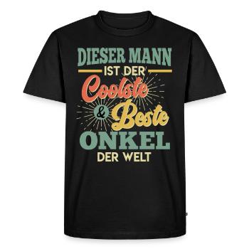 Cet homme est le meilleur et le plus cool oncle - T-shirt Premium bio Homme - noir - Devant - Nico (187cm)
