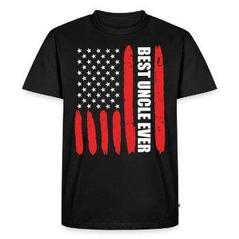 USA Uncle Best Uncle - Men's Premium Organic T-Shirt - black - Front - Nico (187cm)