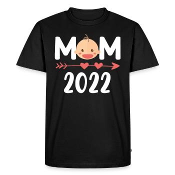 Femme enceinte 2024 Mère 2022 enceinte - T-shirt Premium bio Homme - noir - Devant - Nico (187cm)