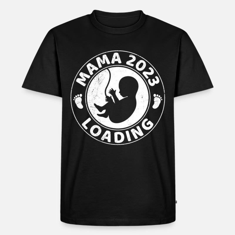 Mama 2023 loading werdende Mama - Männer Premium Bio T-Shirt - Schwarz