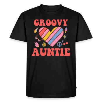 Groovy Auntie the best aunt in the world Cool aunt - Men's Premium Organic T-Shirt - black - Front - Nico (187cm)
