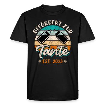 Promoted to Aunt Promotion Best Aunt - Men's Premium Organic T-Shirt - black - Front - Nico (187cm)
