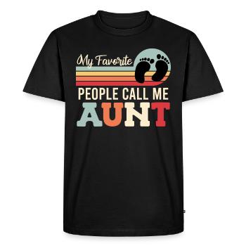 Marraine Mes proches m’appellent tante - T-shirt Premium bio Homme - noir - Devant - Nico (187cm)