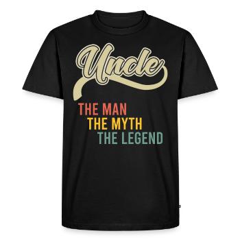 Oncle l’homme du mythe la légende - T-shirt Premium bio Homme - noir - Devant - Nico (187cm)