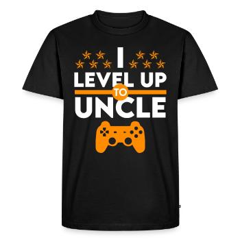 Je niveau Jusqu’à Oncle Surprise Oncle 2023 - T-shirt Premium bio Homme - noir - Devant - Nico (187cm)