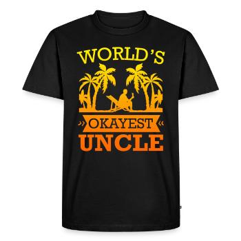 L’oncle le plus correct du monde - T-shirt Premium bio Homme - noir - Devant - Nico (187cm)