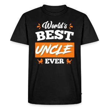 World s best Uncle ever Bester Onkel - Men's Premium Organic T-Shirt - black - Front - Nico (187cm)