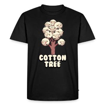 Adorable Cotton Tree Animals Fluffy Sheep Earth - Men's Premium Organic T-Shirt - black - Front - Nico (187cm)