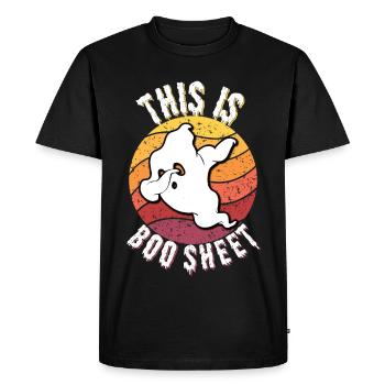 C’est la feuille de boo | Halloween | Costume - T-shirt Premium bio Homme - noir - Devant - Nico (187cm)