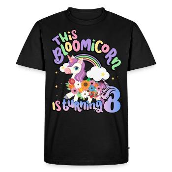 Bloomicorn fête ses 8 ans à son 8e anniversaire - T-shirt Premium bio Homme - noir - Devant - Nico (187cm)