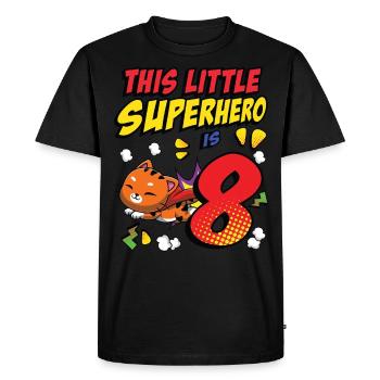 Ce petit super-héros est 8 propriétaires de chat 8. - T-shirt Premium bio Homme - noir - Devant - Nico (187cm)