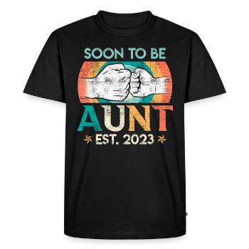 Je vais être une tante 2023 Bientôt tante Meilleure tante - T-shirt Premium bio Homme - noir - Devant - Nico (187cm)