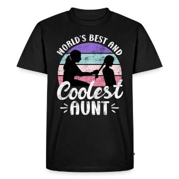 La tante la plus cool et la meilleure du monde Oncle Tante - T-shirt Premium bio Homme - noir - Devant - Nico (187cm)