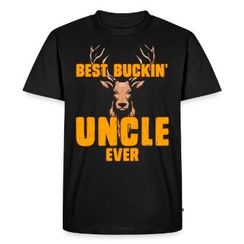 Best Buckin Uncle Ever Bester Onkel - Men's Premium Organic T-Shirt - black - Front - Nico (187cm)