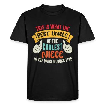 Voici à quoi ressemble le meilleur oncle de la nièce la plus cool - T-shirt Premium bio Homme - noir - Devant - Nico (187cm)