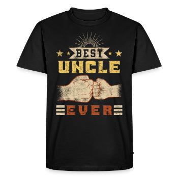 Best Uncle ever Vintage Uncle - Men's Premium Organic T-Shirt - black - Front - Nico (187cm)