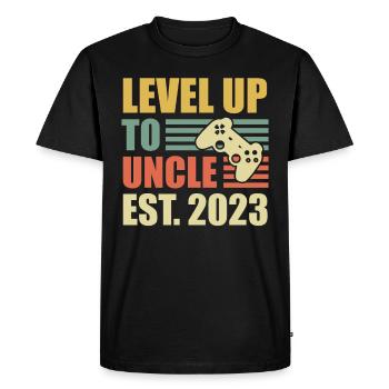 Niveau jusqu’à Oncle 2023 - T-shirt Premium bio Homme - noir - Devant - Nico (187cm)