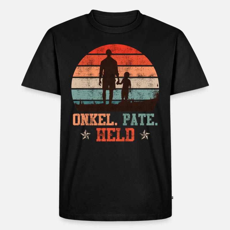 Onkel Pate Held Onkel Spruch - Männer Premium Bio T-Shirt - Schwarz