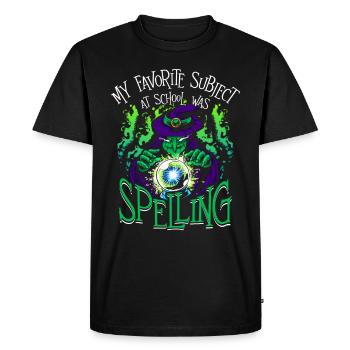 My favorite subject at school was - Men's Premium Organic T-Shirt - black - Front - Nico (187cm)