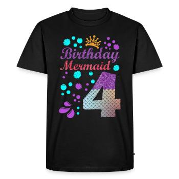 Birthday Mermaid 4 Shell Summer Vibe 4 - Men's Premium Organic T-Shirt - black - Front - Nico (187cm)