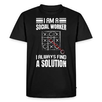 I always find a solution I am a social worker - Men's Premium Organic T-Shirt - black - Front - Nico (187cm)