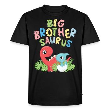 Grand frère Saurus frères et sœurs Herbivore - T-shirt Premium bio Homme - noir - Devant - Nico (187cm)